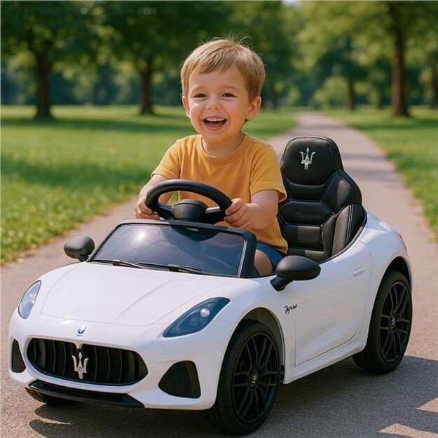 Elektrinis žaislinis automobilis „Maserati GranTurismo Baby Mix“ baltas