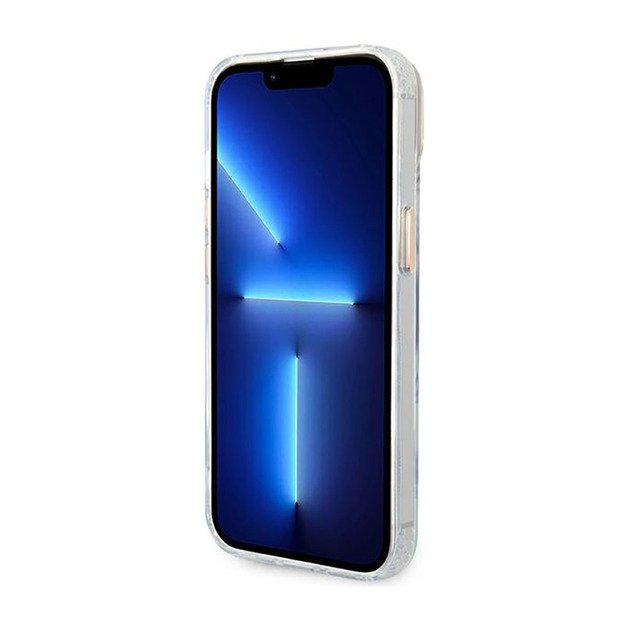 „Guess Metal Outline MagSafe“ dėklas, skirtas „iPhone 14 Plus“ (skaidrus)