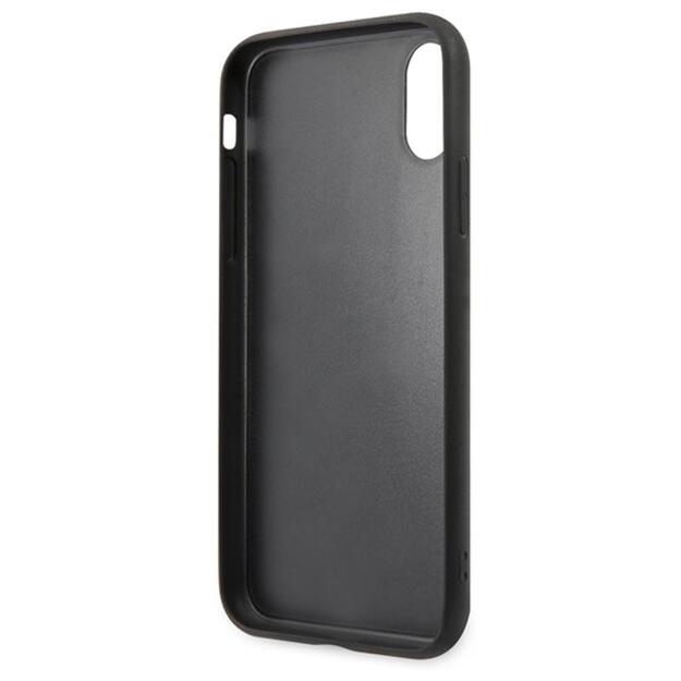 Karl Lagerfeld Saffiano Karl & Choupette Heads dėklas, skirtas iPhone Xs / X (juodas)