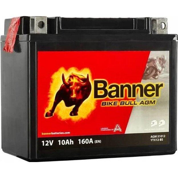 Banner 10Ah Bike Bull AGM 12V 160A akumuliatorius 150x87x131mm  