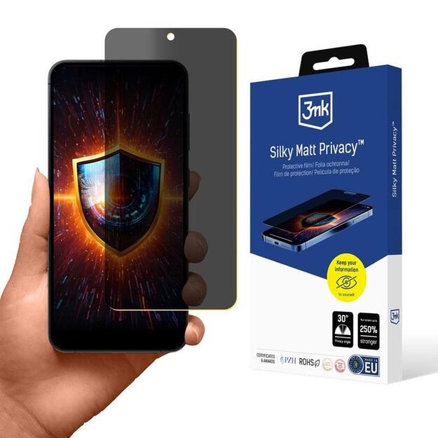 3mk Silky Matt Privacy - matinė privatumo plėvelė, skirta „Samsung Galaxy S25“ 10