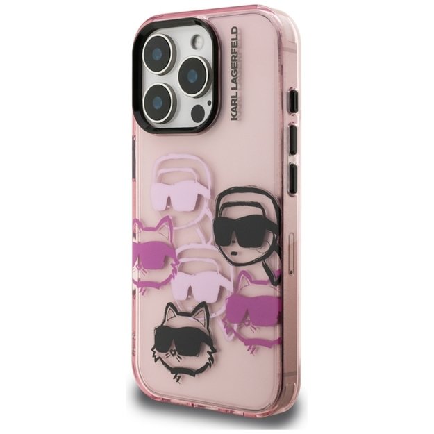 „Karl Lagerfeld IML Multi K&C Head Pattern“ dėklas, skirtas „iPhone 16 Pro“ (rožinis) 7