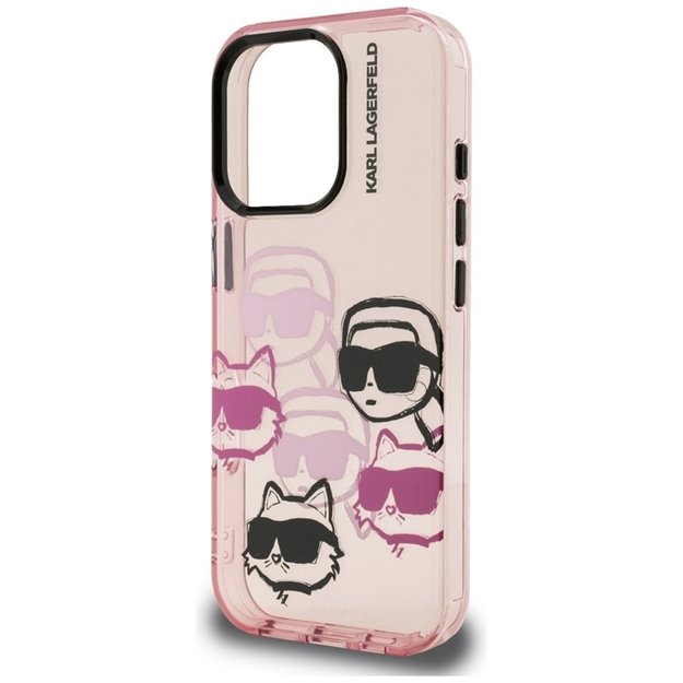 „Karl Lagerfeld IML Multi K&C Head Pattern“ dėklas, skirtas „iPhone 16 Pro“ (rožinis) 3