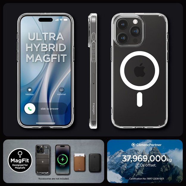 „Spigen Ultra Hybrid MagSafe“ dėklas, skirtas „iPhone 15 Pro“ (baltas) 1