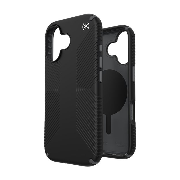 „Speck Presidio2 Grip MagSafe“ dėklas, skirtas „iPhone 17“ (juodas / pilkas / baltas) 16