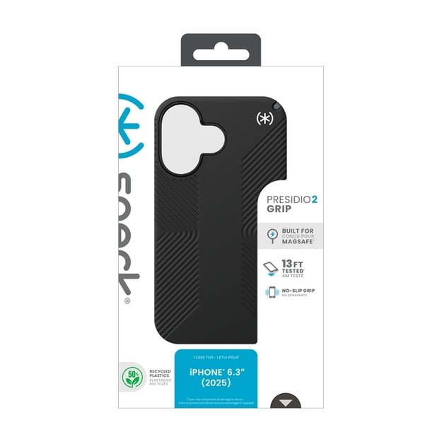 „Speck Presidio2 Grip MagSafe“ dėklas, skirtas „iPhone 17“ (juodas / pilkas / baltas) 12