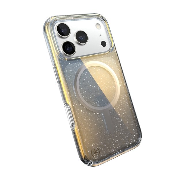 „Speck Presidio Lux MagSafe“ dėklas, skirtas „iPhone 17 Pro“ (hiperveidro blizgesio / metalinio sidabro spalvos) 13