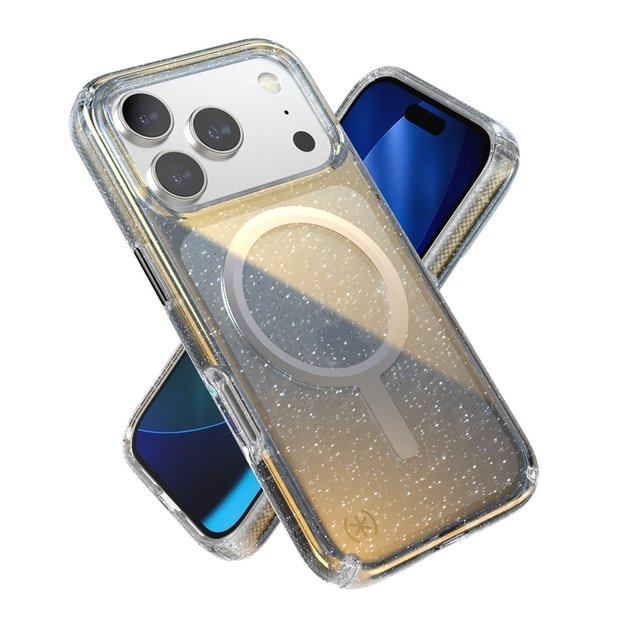 „Speck Presidio Lux MagSafe“ dėklas, skirtas „iPhone 17 Pro“ (hiperveidro blizgesio / metalinio sidabro spalvos) 10