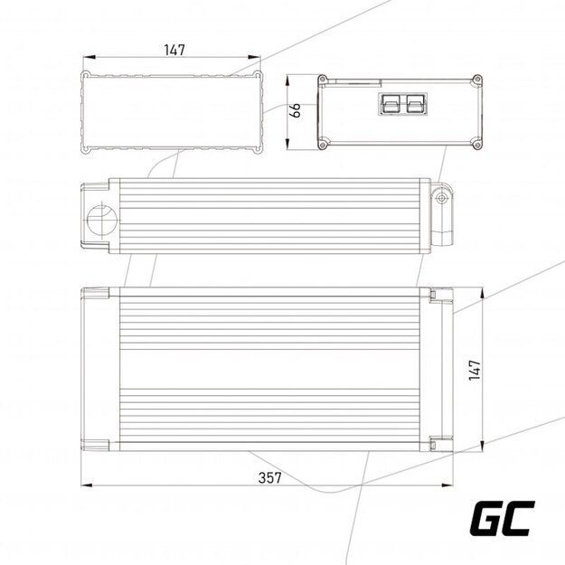 „Green Cell“ – 15 Ah (540 Wh) akumuliatorius, skirtas 36 V elektriniam dviračiui „E-Bike“ 1