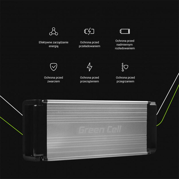 „Green Cell“ – 15 Ah (540 Wh) akumuliatorius, skirtas 36 V elektriniam dviračiui „E-Bike“ 5