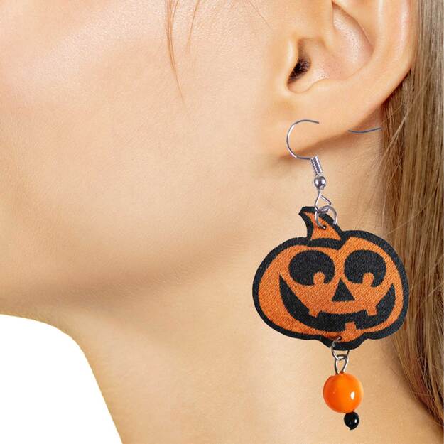 auskarai su Helovino moliūgais 3