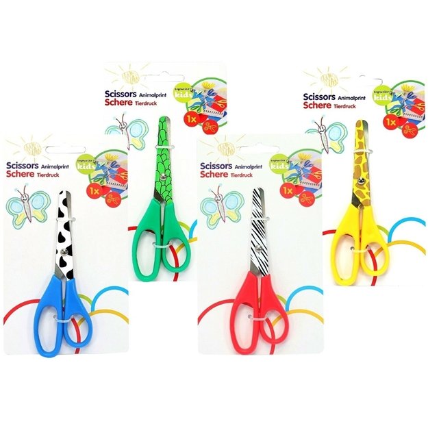 Topwrite – 13 cm žirklės su gyvūnų raštu (žalia) 7