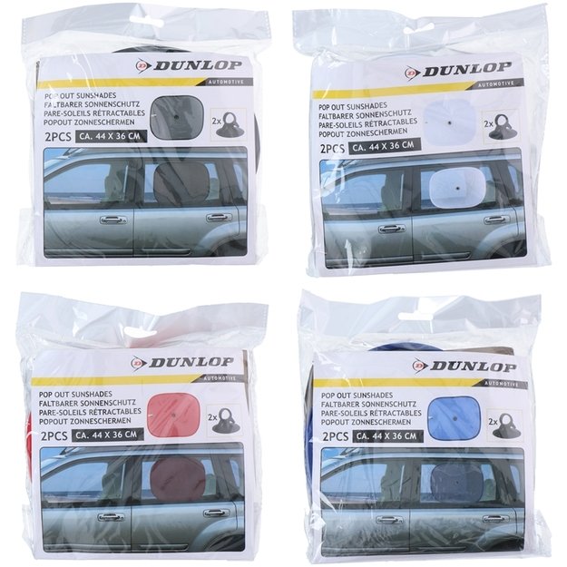 Dunlop - Saulės skydelis automobilio šoniniams langams 36x44 cm 2 vnt (raudonas) 9