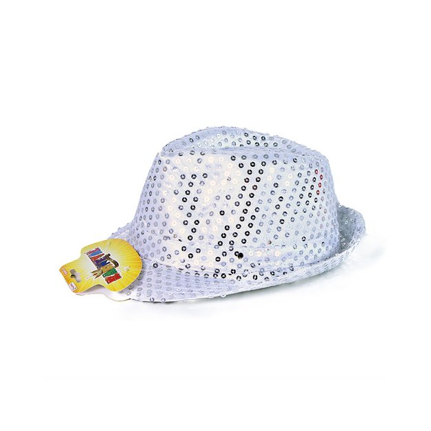 Silver disco hat with LED 2