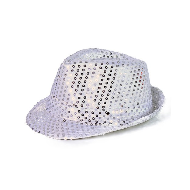 Silver disco hat with LED 1