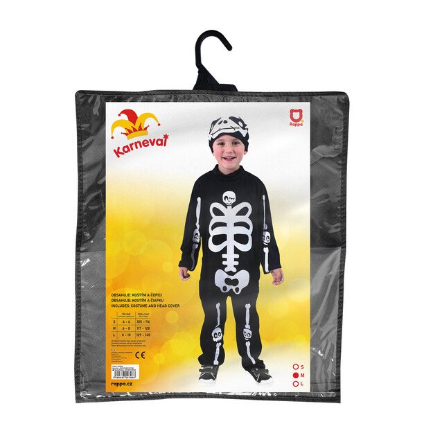 Children costume - skeleton with cap (M) 2
