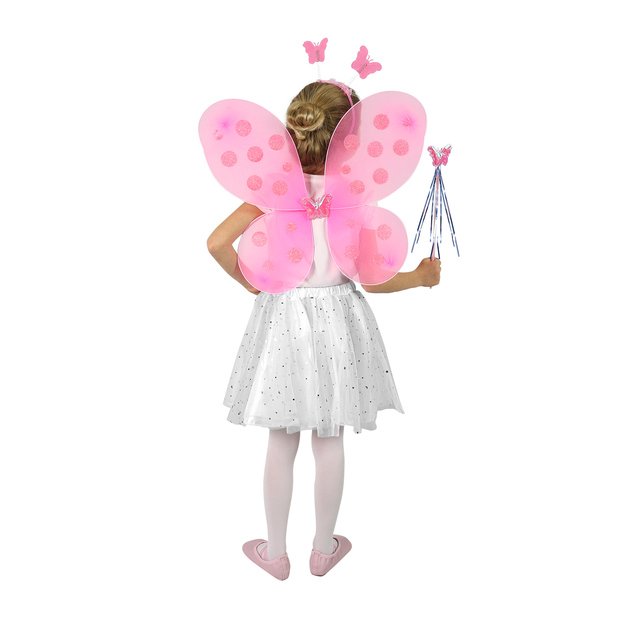 Pink butterfly wings with headband, wand 4