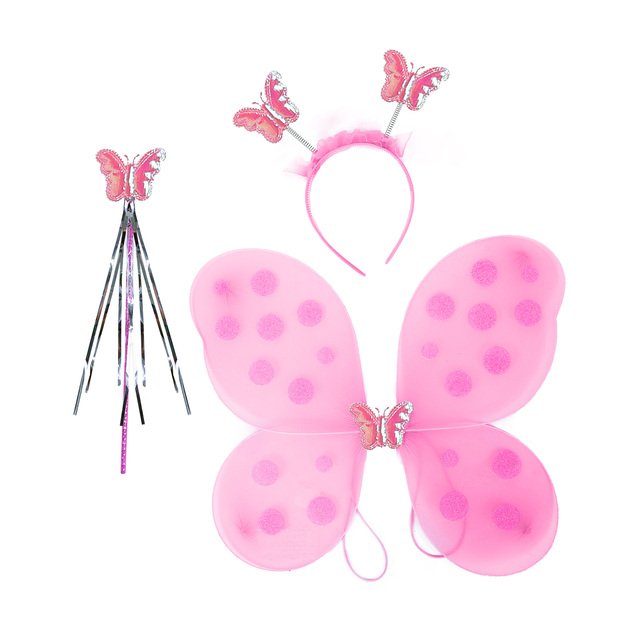 Pink butterfly wings with headband, wand 3
