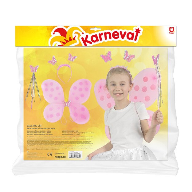 Pink butterfly wings with headband, wand 2