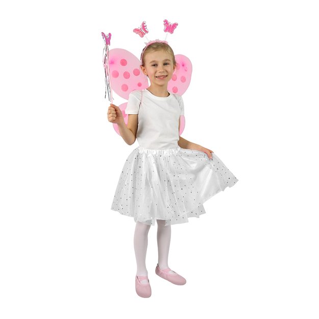 Pink butterfly wings with headband, wand 1