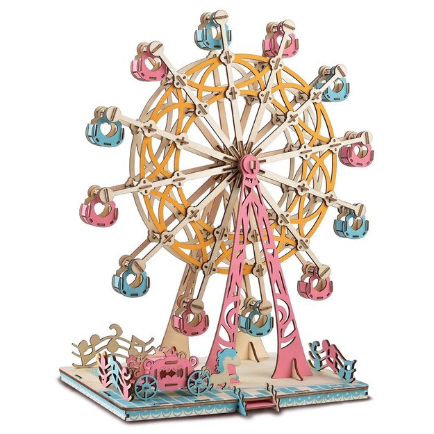 Woodcraft 3D dėlionė Apžvalgos ratas pastelė 1