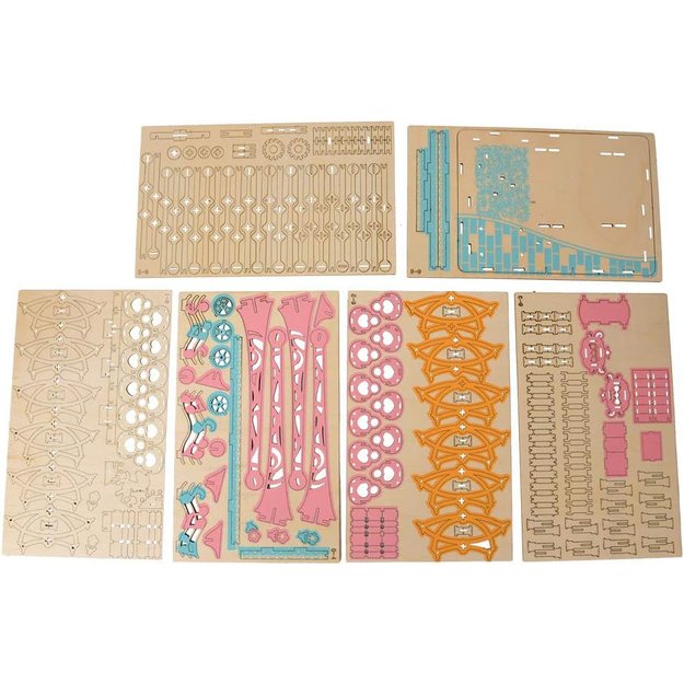 Woodcraft 3D dėlionė Apžvalgos ratas pastelė 4