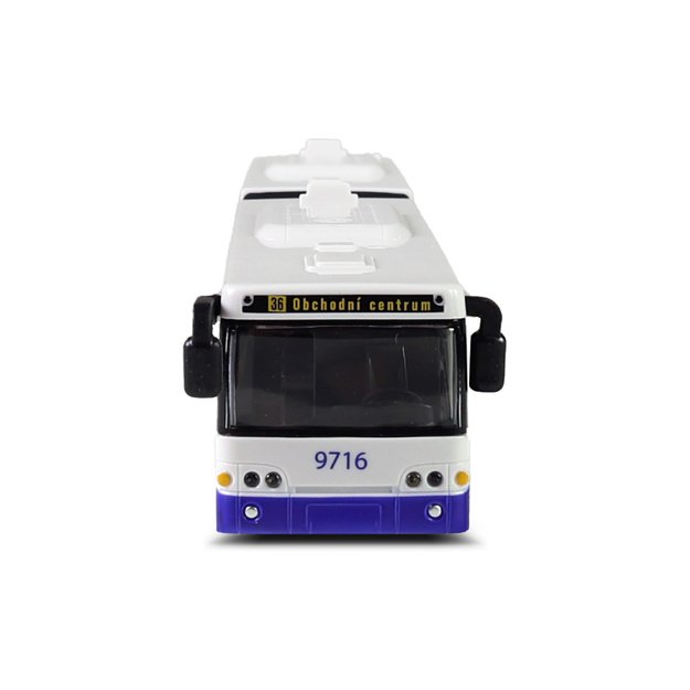 The bus reports stops in Czech 36 cm 5