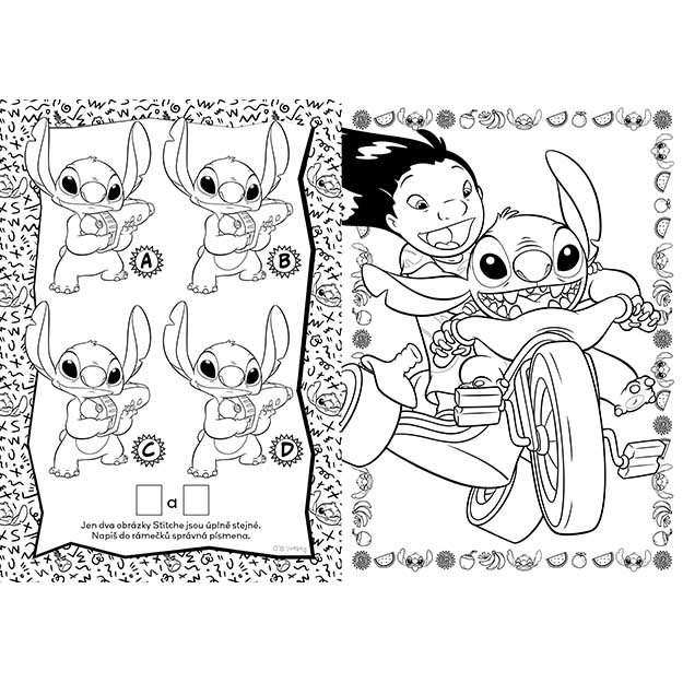 A4 formato spalvinimo knygelė su Lilo ir Stitch lipdukais 2