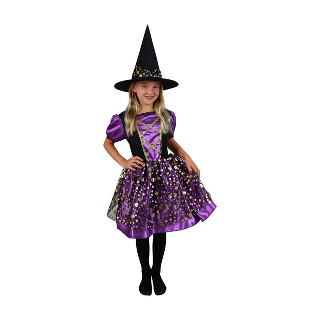 Children costume witch purple-gold (M) 1