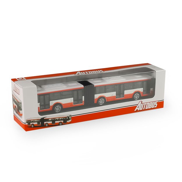 Metalinis autobusas raudonas 18 cm 2