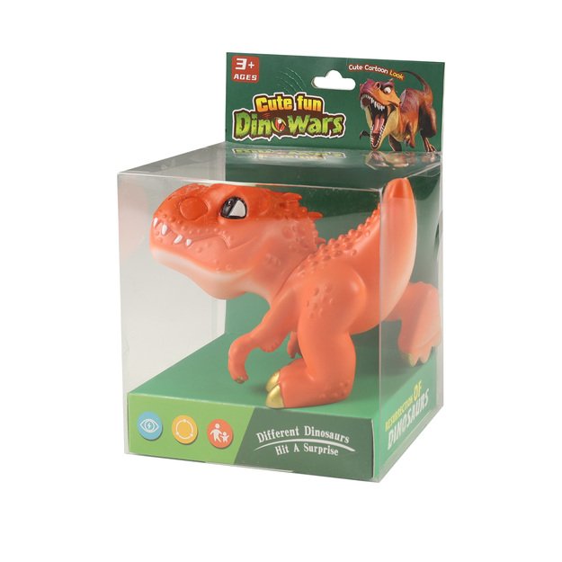 Juokingas oranžinis dinozauras 14 cm 2