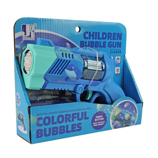 Burbulų pistoletas mėlynas su šviesa 2