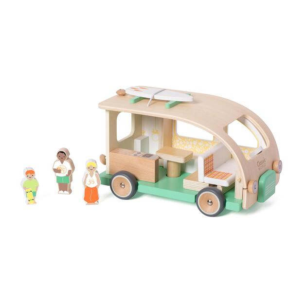 Wooden insert camper van in a box