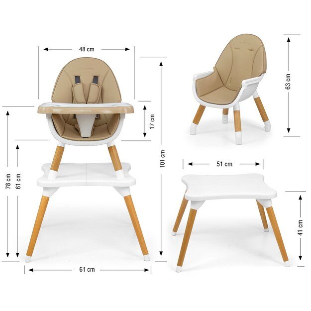 Milly Mally 2in1 Dining Chair Malmo beige 3