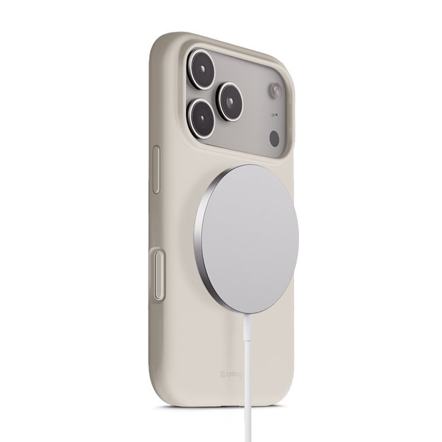 „Crong Color Cover Magnetic“ dėklas „MagSafe iPhone 17 Pro“ (akmens smėlio spalvos) 19
