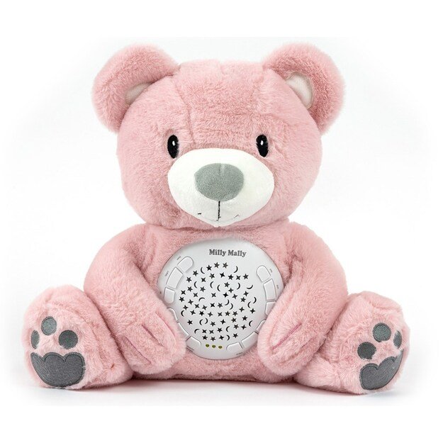 Pliušinis meškiukas su projektoriumi Milly Mally Bear rožinis