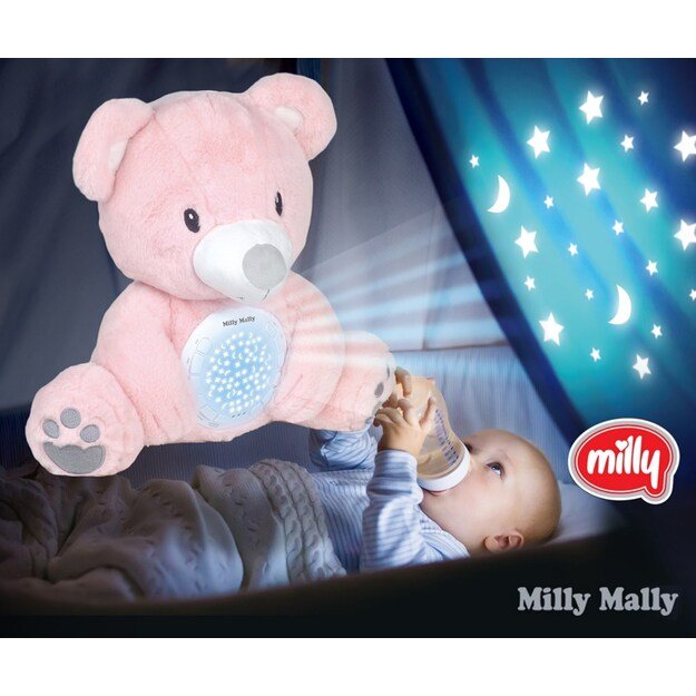 Pliušinis meškiukas su projektoriumi Milly Mally Bear rožinis 7