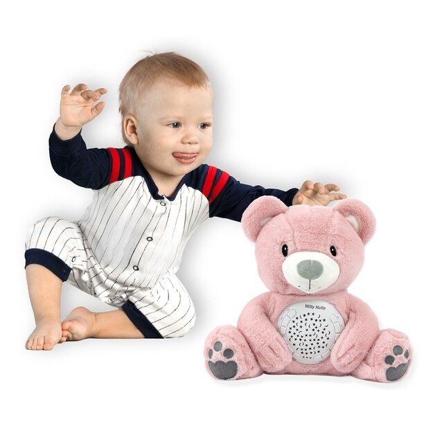 Pliušinis meškiukas su projektoriumi Milly Mally Bear rožinis 8