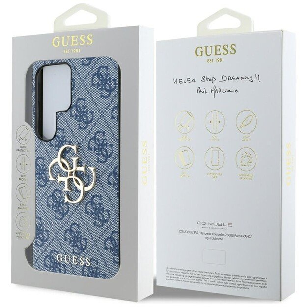 „Guess Big 4G Logo Classic“ logotipo dėklas, skirtas „Samsung Galaxy S25 Ultra“ (mėlynas) 1