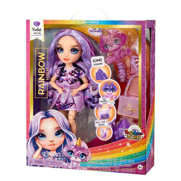 Klasikinė vaivorykštės mados lėlė - violetinė 8