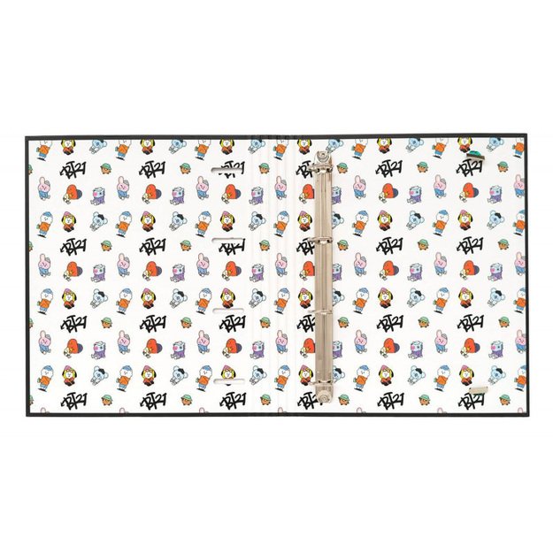 BT21 - Street Mood kolekcija A4 segtuvas su lakštais (4 žiedai, guminė juosta) 3