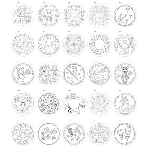 Mandalų spalvinimo knygelė, 25 lapai 2