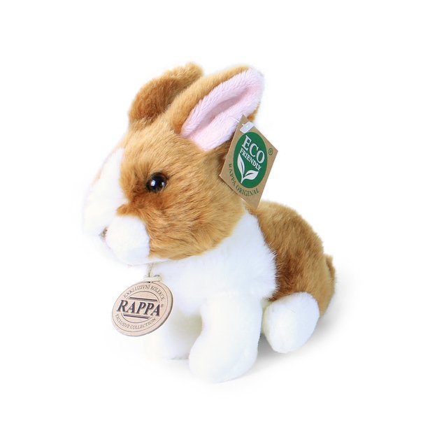 Pliušinis baltai rudas triušis 16 cm EKOLOGIŠKAS 1