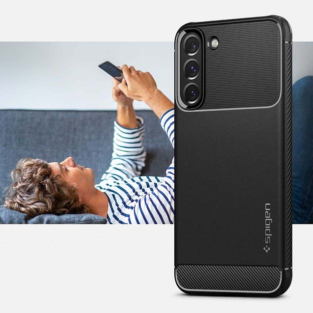 „Spigen Rugged Armor“ – „Samsung Galaxy S22“ dėklas (juodas) 8