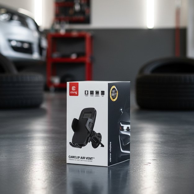 „Crong Carclip Air Vent“ – universalus automobilio laikiklis oro ventiliacijos grotelėms (juodas) 7