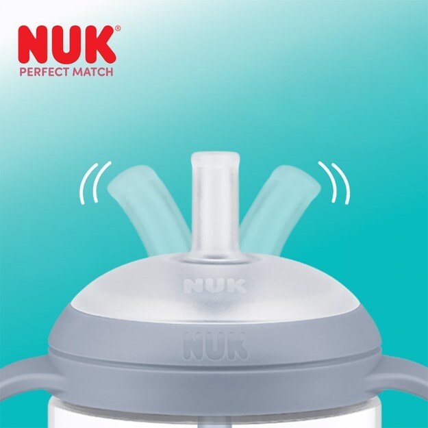 NUK Perfect Match lavinamasis buteliukas su šiaudeliu PINGVINAS 260 ml 1