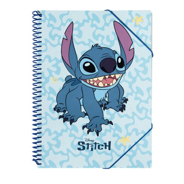 Disney Stitch – A4 formato aplankas su elastine juostele + 30 permatomų rankovių