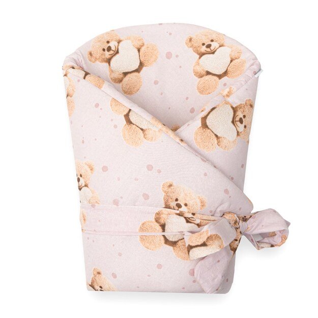 Baby wrap New Baby Love Teddy bear 80x80 cm pink