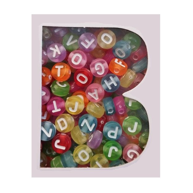 Karoliukų rinkinys - neoninės raidės + 1 metro virvelė 2