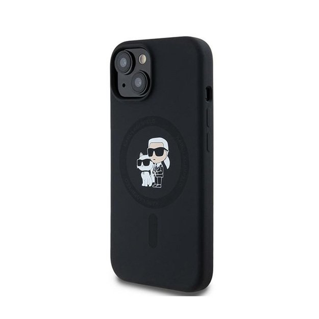 „Karl Lagerfeld“ silikoninis „Karl & Choupette MagSafe“ dėklas, skirtas „iPhone 15 Plus / 14 Plus“ (juodas) 2